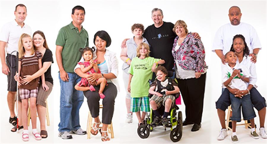 Four families with different makeups.